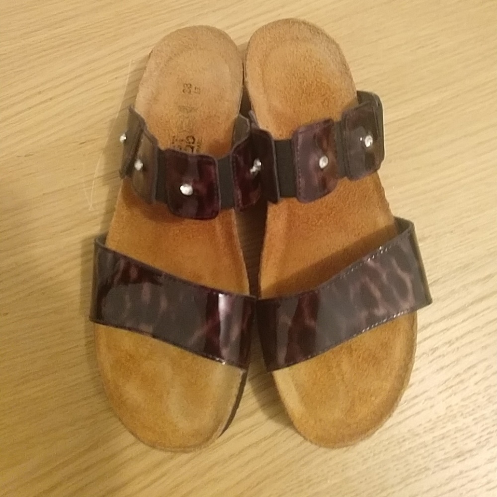 Naot Ashley Cork sandal tortoiseshell rhinestones